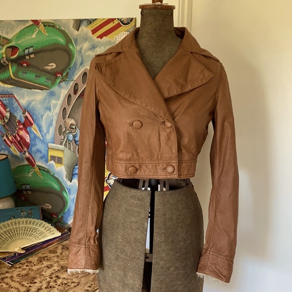 GRAB genuine leather Jacket w removable fur collar - Picture 9 of 14